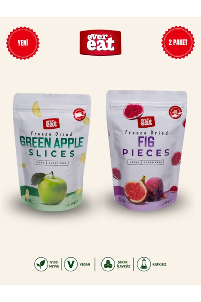 EverEat Apple-Fig Freeze Dry Fruit Chips 2-Pack Natural Snack Set