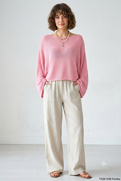 Rute butik Brown Bat Sleeve Mercerized Knitwear Blouse