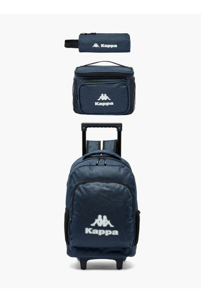 Kappa Logo Print 3-Piece School Trolley Bag Set for Kids 13 Years+ with Lunch...