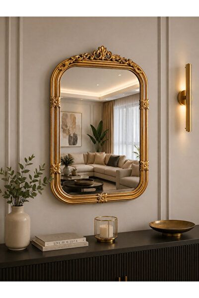 THE LİNSE DEKORATİF ESKİTME GOLD AYNA 60*3*88 CM