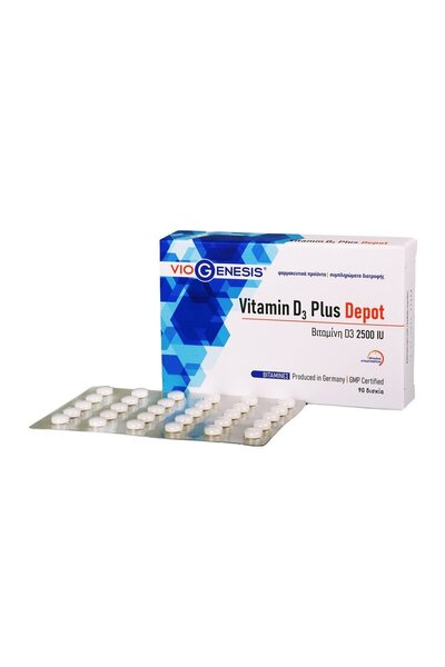 Viogenesis Βιταμίνη D3 Plus 2500 IU DEPOT 90 Δισκία