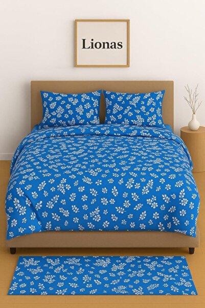 Yıldızan Msa Shop Ezgi Double Patterned Duvet Cover + 2 Pillowcases with Cove...