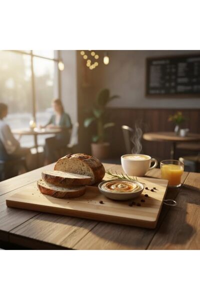 Yıldızan Tua Shop Round Bamboo Cutting and Presentation Board (Large Size) | ...