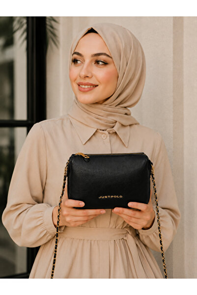 Just Polo حقيبة كتف وحقيبة كروس نسائية بحزام سلسلة، أنيقة للاستخدام اليومي