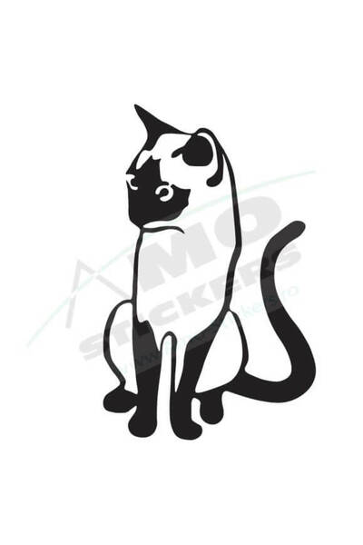 Amo-Stickers Siamese Cat 25cm Green