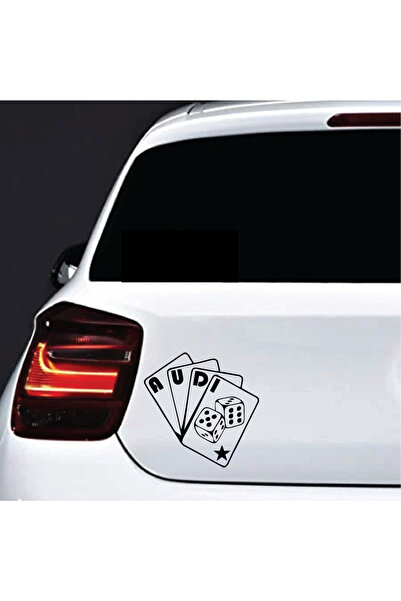 Amo-Stickers Sticker auto Audi Carti joc 30cm Negru