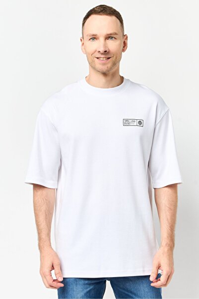 Onadime Men Crew Neck Short Sleeve Graphic Print T-Shirt, White