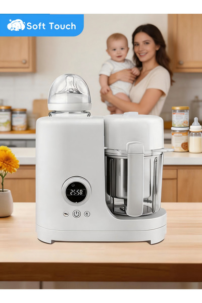 Soft Touch Baby Food Steamer and Blender with Auto Cooking & Grinding, Self-C...