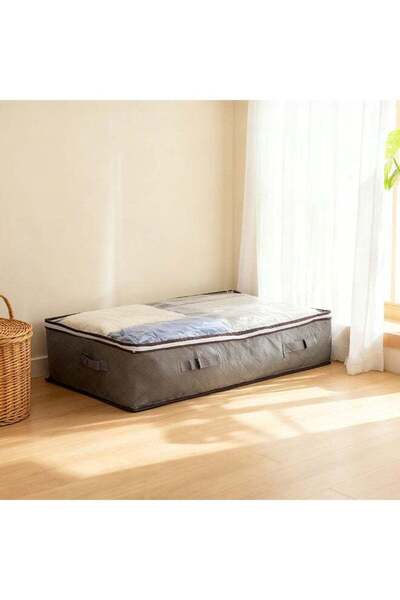 Danube Home Velora Underbed Fabric Storage Rack 100X50X15 Cm Grey Organizer