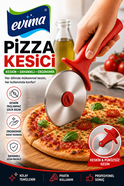tmtemsan Stainless Steel Pizza Cutter – Professional Pizza Knife with Ergonom...