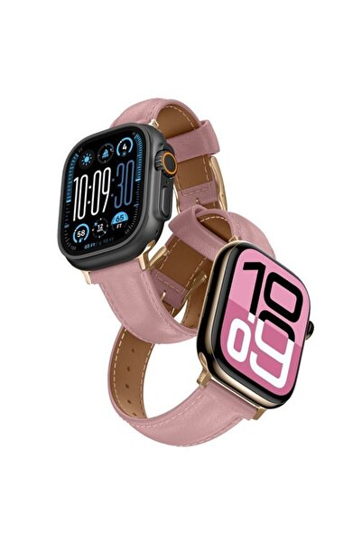 WIWU Λουράκι AmazingThing Class Glamour Δερμάτινο Ροζ για Apple Watch 44/45/4...