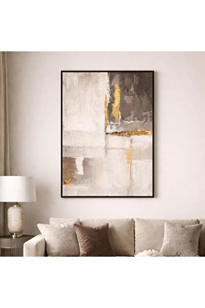 Afkar modern Modern Abstract Gold High-End Gypsum Painting - Luxurious Wall A...