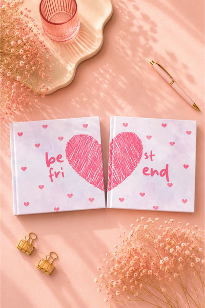 Lizy Best Friend Double Notebook Set |   16X16 cm |   Hard Cover |   Plain In...
