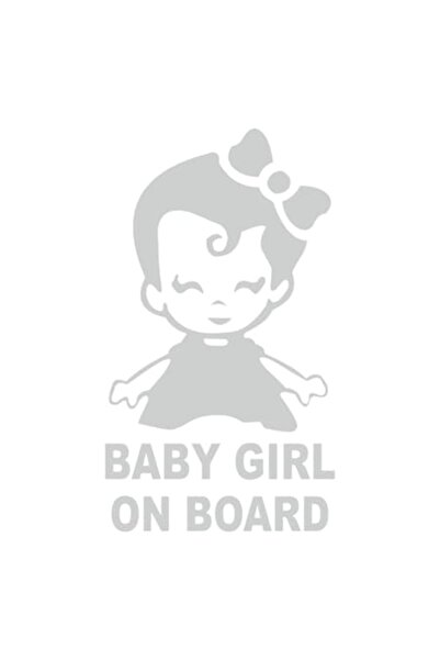 OEM Autocolant decorativ auto  "Fetiță la bord ", 15cm, Alb