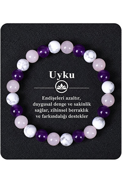 best bioenerji taş terapi Sleeping Bracelet Pink Quartz San Taşım (Sleep Ston...