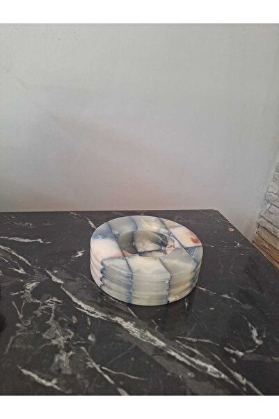 İNCEİSDESİGN Doğal Mermer ONİX Kül Tablası Özel İşçilik / El Yapımı Küllük 12 CM