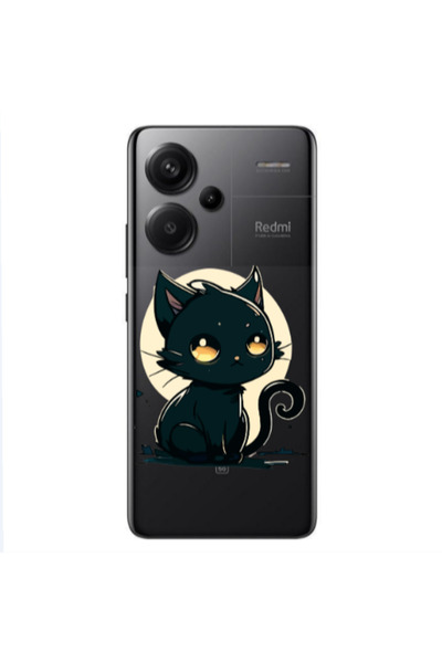 Other Xiaomi Redmi Note 13 Pro+ 5G Black Cat Transparent Silicone TPU Θήκη