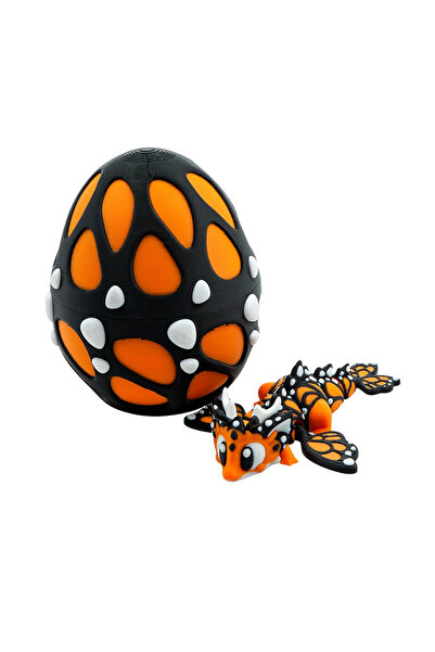 Eva Prints Set Mini Dragon Fluture cu Ou de Dragon, figurina articulata print...