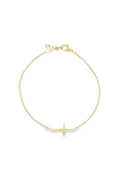 Bijuteria SORELLY Brățară cu cruce placată cu aur de 14k