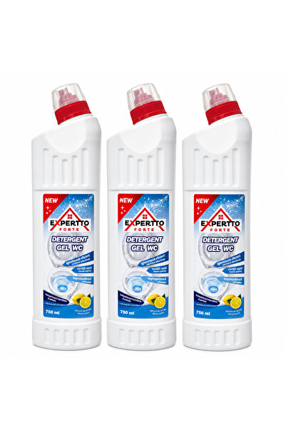 Expertto Set 3x Detergent pentru dezinfectarea toaletei, lamaie, 750ml, Gel F...