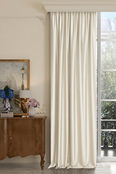 De'Vor Blackout Blackout Curtain, Extra Foam Non-Foldable Installation Ecru C...