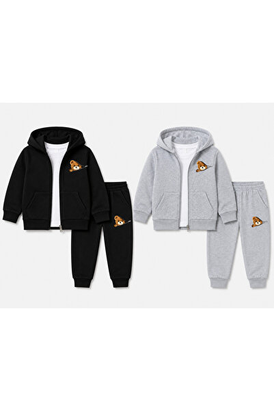 Trendy Merry Store 4 Piece Printed Zippered Unisex Children's Top and Bottom ...