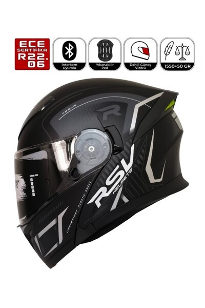 FAZER FR-965 Duncan Grey Motosiklet Kaskı Çene Açılır Güneş Vizörlü Motorcu Kask