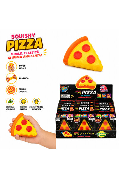 Squishy Pizza – Jucărie Antistres Moale, Elastică, Slow Rising, pentru Copii ...