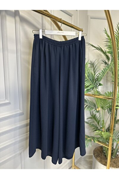 ALANURMODA 26081 Wide Leg Trousers Navy Blue