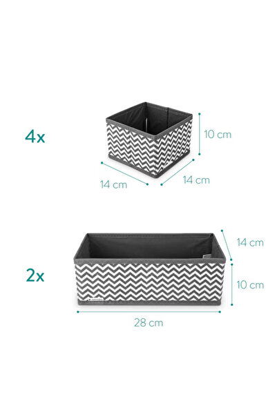 Navaris Set de 6 cutii de depozitare de diverse dimensiuni, 49052.06