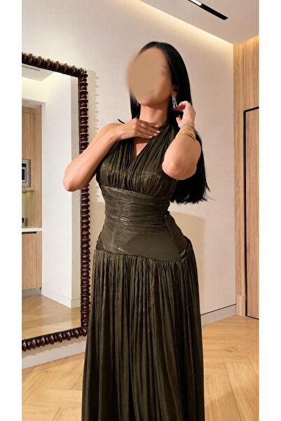 led style Evening & Prom Dress - Khaki - Long
