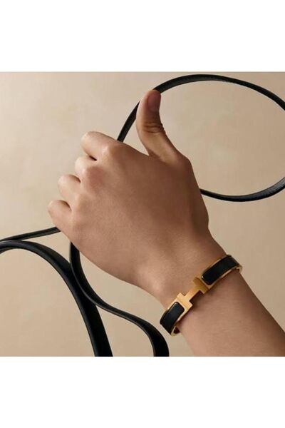 STEELNSTYLE Stainless Steel Gold Color Detailed Hrms Model Bracelet, Hrms Model Steel Clasp, Gold Detailed Hrms Model Clasp Bracelet