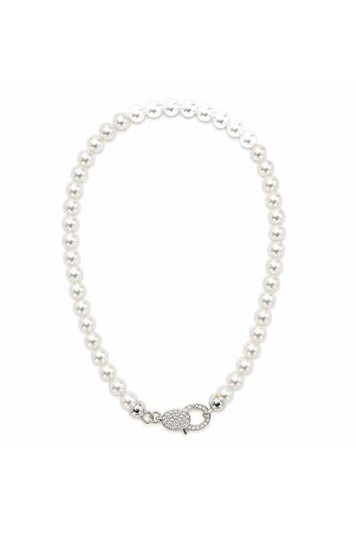 neslyaccessories Stone parrot locking clasp pearl necklace