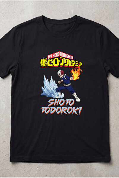 Silkensoul My Hero Academia Todoroki Anime Printed Standard Cut Unisex Tshirt