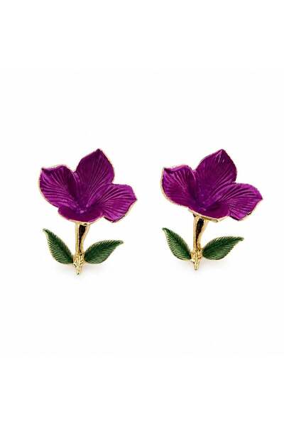 neslyaccessories Purple Flower Earrings