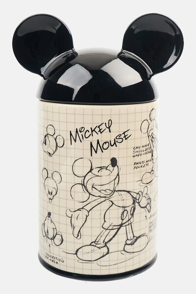 Disney Mickey Mouse Sketch Cookie Jar, Off-White/Black