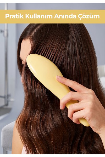 Lotravia Detangling Hair Comb Knot-Removing Yellow Hair Brush for Adults & Children (Bag Comb)