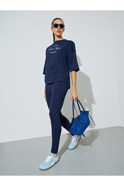 Styli Slogan Print Oversized T-Shirt and Leggings Co-Ords