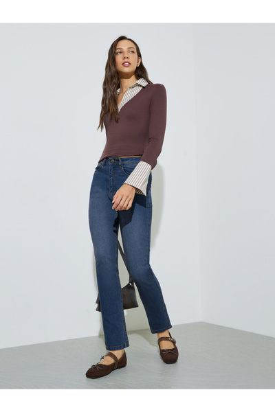 Styli Mid Rise Washed Ankle Length Slim Fit Jeans