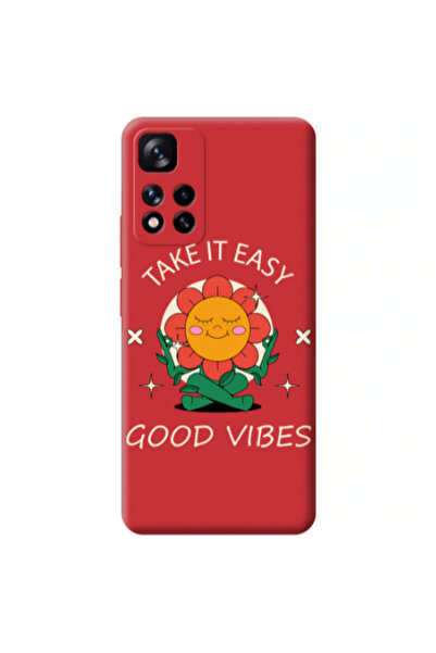 Other Xiaomi Redmi Note 11 Pro 5G Take It Easy Red Colored Silicone TPU Θήκη