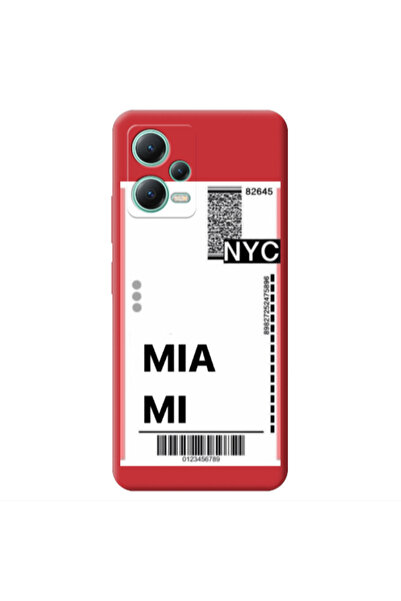 Other Xiaomi Redmi Note 12 Pro 5G Miami NYC Red Colored Silicone TPU Θήκη
