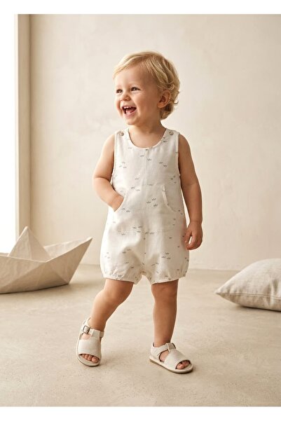 Ozmoz By Mukadder Özden Organic Cotton Linen Strap Summer Unisex Baby Shorts ...