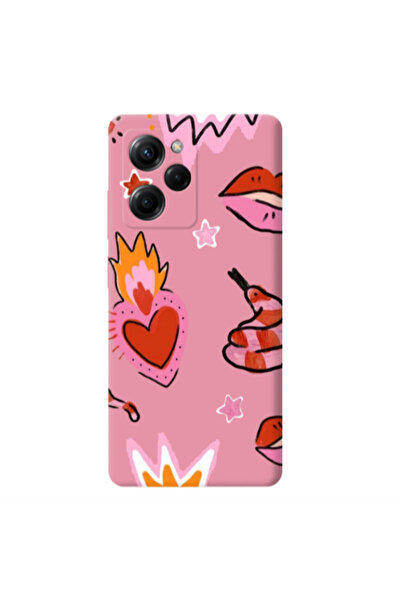 Other Xiaomi Poco X5 Pro Snake heart Pink Colored Silicone TPU Θήκη