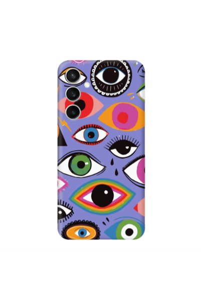 Other Samsung S24 FE Colorful eyes Purple Colored Silicone TPU Θήκη