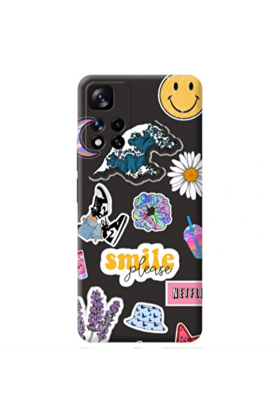 Other Xiaomi Redmi Note 11 Pro 5G Smile Moon Black Colored Silicone TPU Θήκη