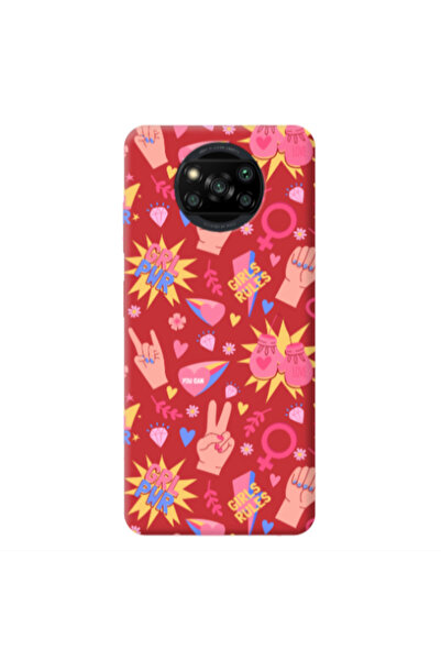 Other Xiaomi Poco X3 /X3 Pro Grl Pwr 2 Red Colored Silicone TPU Θήκη