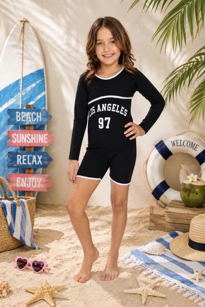 DeKuBaby 2-Piece Long Sleeve Top and Pareo Girls' Swimsuit Set