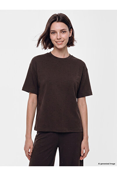 LC Waikiki Lcw Modest Brown Soft Touch Women's T-Shirt