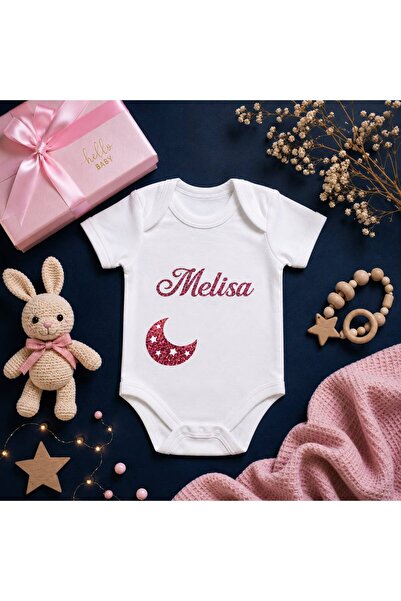 Hellobox Kişiye Özel Pembe Figürlü Glitter %100 Pamuklu Bebek Zıbın - Bebek K...