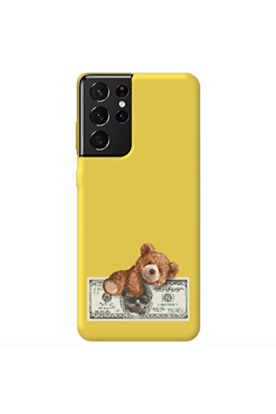 Other Samsung S21 Ultra Money Style Yellow Colored Silicone TPU Θήκη